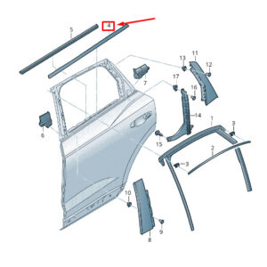 AUDI Q3 F3 Rear Left Outer Window Slot Seal 83A839475AT94 ORIGINAL