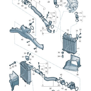 AUDI Q7 4M Right Intercooler Pressure Pipe 057145682K ORIGINAL