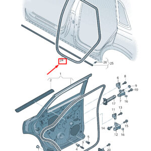 AUDI Q3 F3 Rear Inner Door Sealing Rubber 83F833721A ORIGINAL