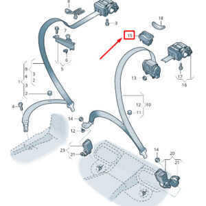 AUDI A6 4A C8 Rear Seatbelt Cover 8W08577632ZR ORIGINAL