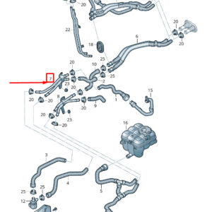 AUDI Q7 4M Engine Coolant Water Tube 4M0819857A ORIGINAL