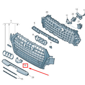 AUDI Q7 4M Radiator Grille Cover Cap 4M0853140C9B9 4M0853140C 9B9 ORIGINAL