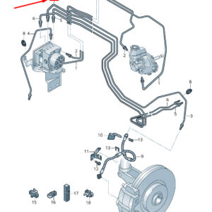AUDI Q3 F3 Brake Pipe From Hydraulics To Brake Hose 5QH614723 ORIGINAL