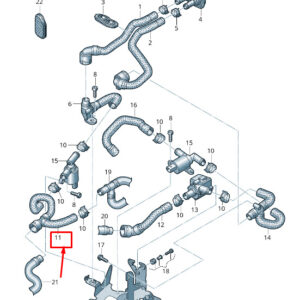 AUDI A6 C7 Engine Coolant Hose 4G0819342B ORIGINAL