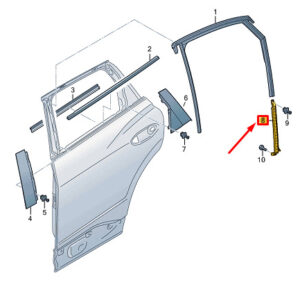 AUDI Q4 E-Tron Rear Left Door Guide Rail 89A839067 ORIGINAL