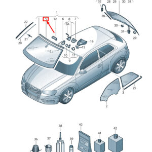 AUDI A3 Sportback 8V Front Upper Windshield Molding 8V3853306 ORIGINAL