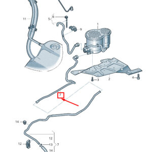 AUDI A8 4N Activated Charcoal Container Breather Line 4N0201995M ORIGINAL