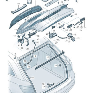 AUDI A4 Avant B9 Rear Bumper License Plate Trim 8W9827113A9B9 ORIGINAL