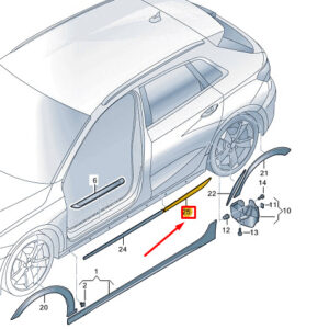 AUDI A3 Sportback 8Y Rear Right Door Cover 8Y4853970X7L ORIGINAL