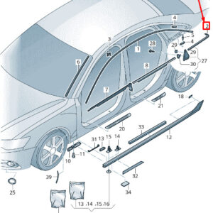 AUDI A6 C7 Rear Left Side Window Trim Strip 4G9853345A2ZZ ORIGINAL