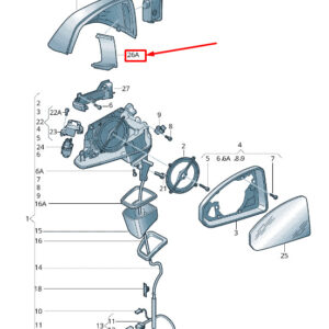 AUDI Q7 4M Front Right Door Mirror Cover Bracket 4M0857572 ORIGINAL