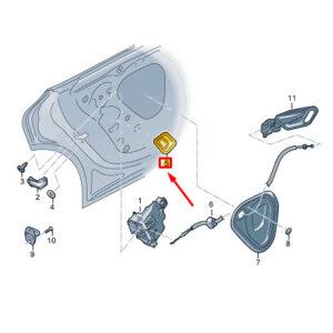 AUDI E-TRON GT Rear Left Door Bracket 4J3833625A ORIGINAL