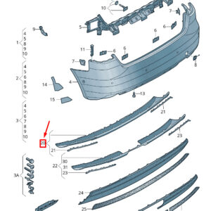 AUDI Q7 4M Rear Valance Panel 8V4807521F ORIGINAL