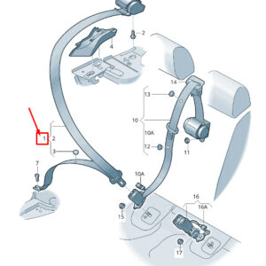 AUDI A3 8V Rear Seatbelt 8V385780587R 8V3857805 87R ORIGINAL