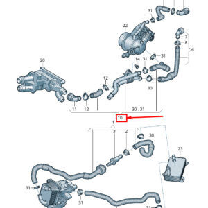 AUDI Q3 F3 Coolant Pipe With Coolant Hose 3Q0121064AC ORIGINAL