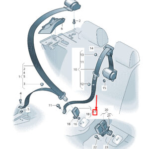 AUDI A6 Allroad 4G Rear Seat Buckle 4G88577399B9 ORIGINAL