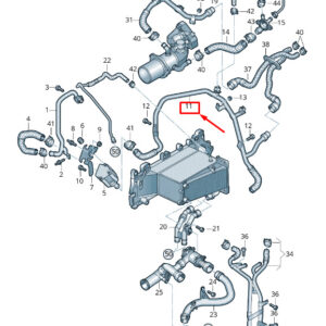 AUDI Q5 FY Rear Coolant Pipe With Coolant Hose 04L122157AB ORIGINAL