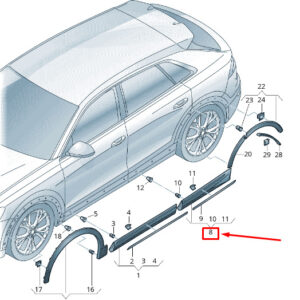 AUDI RSQ8 Rear Left Door Cover 4M8853969DGRU ORIGINAL