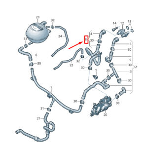 AUDI A1 MK1 Engine Coolant Hose 6R0122157AE ORIGINAL