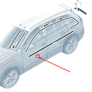 AUDI Q7 4M Front Left Door Window Slot Seal 4M0853283CT94 ORIGINAL