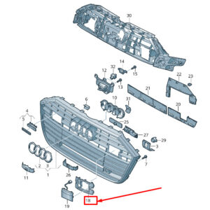 AUDI A6 4A C8 Right Radiator Grille Molding Cover 4K0853294CT94 ORIGINAL