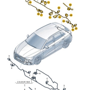 AUDI A3 Sportback 8Y Rear Parking Sensor Wiring Set 8Y4971104AM ORIGINAL