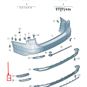 AUDI A6 4A C8 Rear Right Muffler Trim 4K0807812T94 ORIGINAL