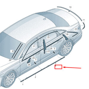 AUDI A8 4N Rear Left Door Cover 4N4853969BT94 ORIGINAL
