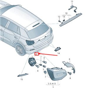 AUDI Q2 GA Rear Right Taillight Bulb Carrier 81A945258 ORIGINAL