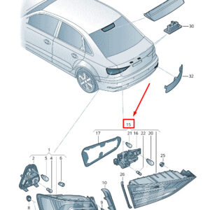 AUDI A3 Sportback 8V Rear Right Tailgate Taillight 8V5945094G ORIGINAL