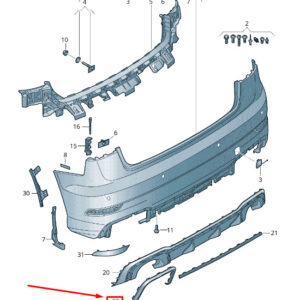 AUDI RS3 Rear Left Bumper Cover 8V5807731Y9B ORIGINAL