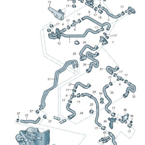 AUDI A4 Avant B8 Engine Coolant Feed Hose 8K1265387T ORIGINAL
