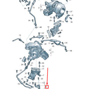 AUDI Q7 4M Turbocharger Oil Return Line 057145735AN ORIGINAL