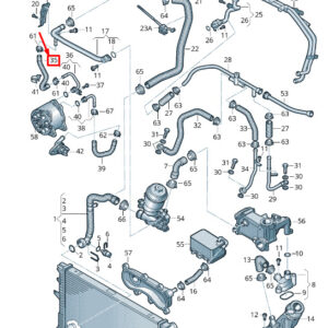 AUDI A8 4H Engine Coolant Hose 059121054C ORIGINAL