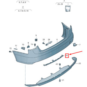 AUDI A6 Avant C7 Rear Bumper Securing Strip 4G58079009B9 ORIGINAL