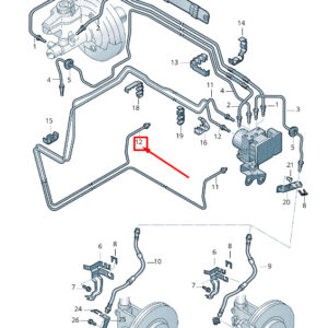 AUDI TT 8J Brake Pipe From Hydraulics To Brake Hose 8J2614726E ORIGINAL
