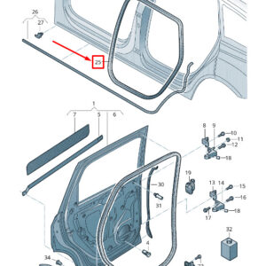AUDI Q7 4M Rear Inner Door Sealing Rubber 4M0833721D ORIGINAL