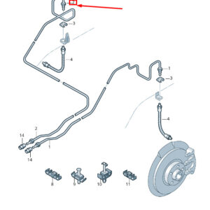 AUDI A6 Avant C6 Rear Right Brake Line 4F0614742K ORIGINAL