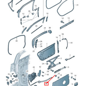 AUDI A8 4H Rear Door Bowden Cable 4H6839085 ORIGINAL