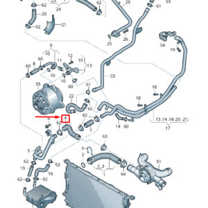 AUDI A8 4H Upper Engine Coolant Hose 07P121101A ORIGINAL