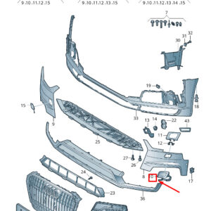 AUDI A4 B9 Front Right Bumper Towing Eye Cover Cap 8W0955276BGRU ORIGINAL
