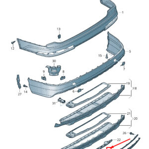 AUDI Q7 4M Rear Bumper Trim Strip 4M0807578RN4 4M0807578 RN4 ORIGINAL