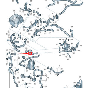 AUDI Q7 4M Engine Coolant Hose 4M0265370B ORIGINAL