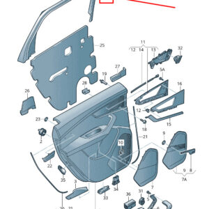 AUDI Q7 4M Rear Right Door Window Frame Trim 4M0867604C4PK ORIGINAL