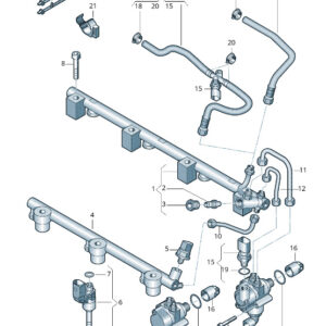 AUDI Q7 4L Fuel Feed Hose 7L8130295F ORIGINAL
