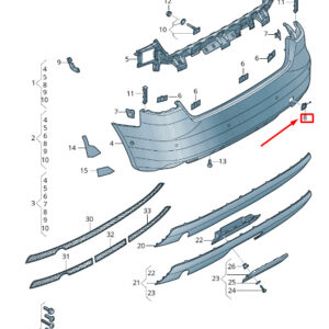 AUDI A3 8V Rear Bumper Tow Eye Cover 8V3807441AGRU 8V3807441A GRU ORIGINAL