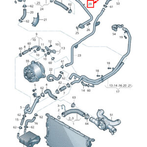 AUDI A8 4H Rear Left Engine Coolant Pipe 07P121511A ORIGINAL