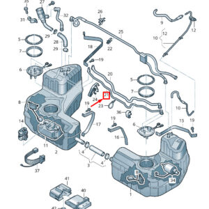 AUDI R8 4S Center Fuel Line 4S0201419G ORIGINAL