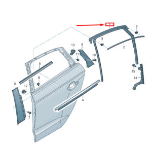 AUDI A3 Sportback 8V Rear Left Window Channel 8V5839439C ORIGINAL