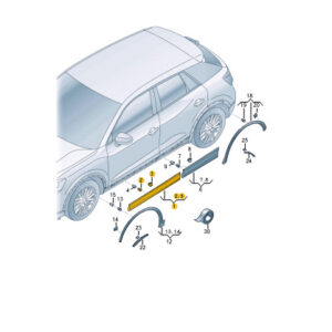 AUDI Q2 GA Front Left Door Lower Molding 81A853959AGRU ORIGINAL